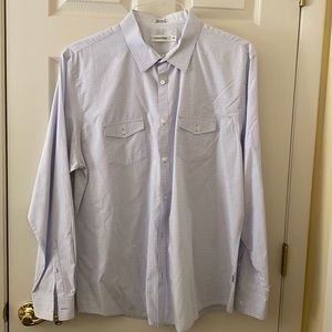 Calvin Klein Blue Purple Check Dress Shirt XL